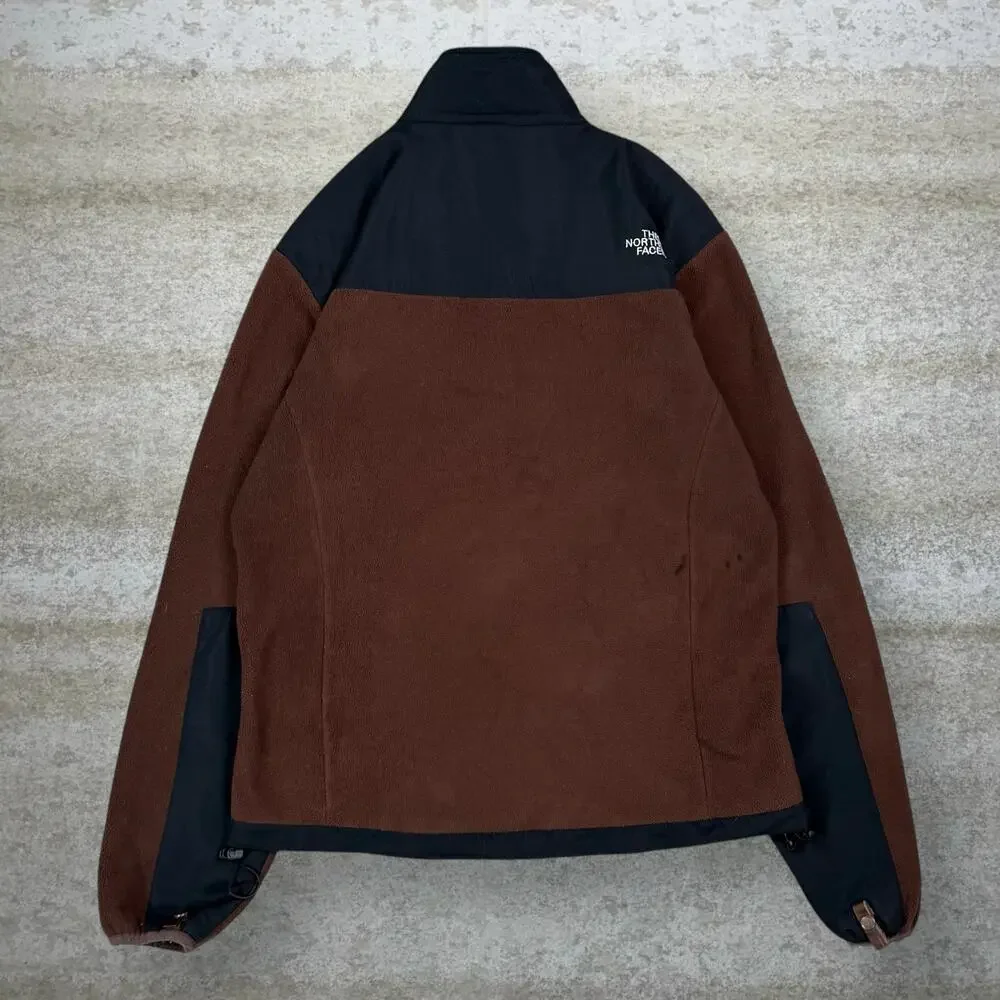 Vintage Y2K The North Face Fleece Jacket Mens M Brown Black White Full Zip